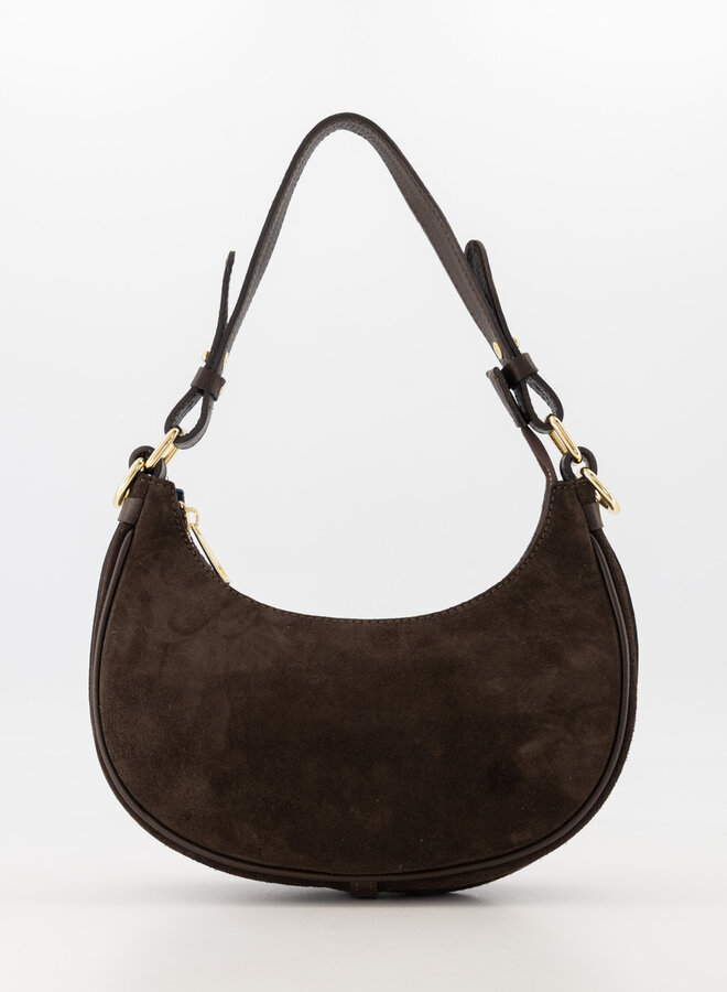 Suede tas Gewenny donkerbruin
