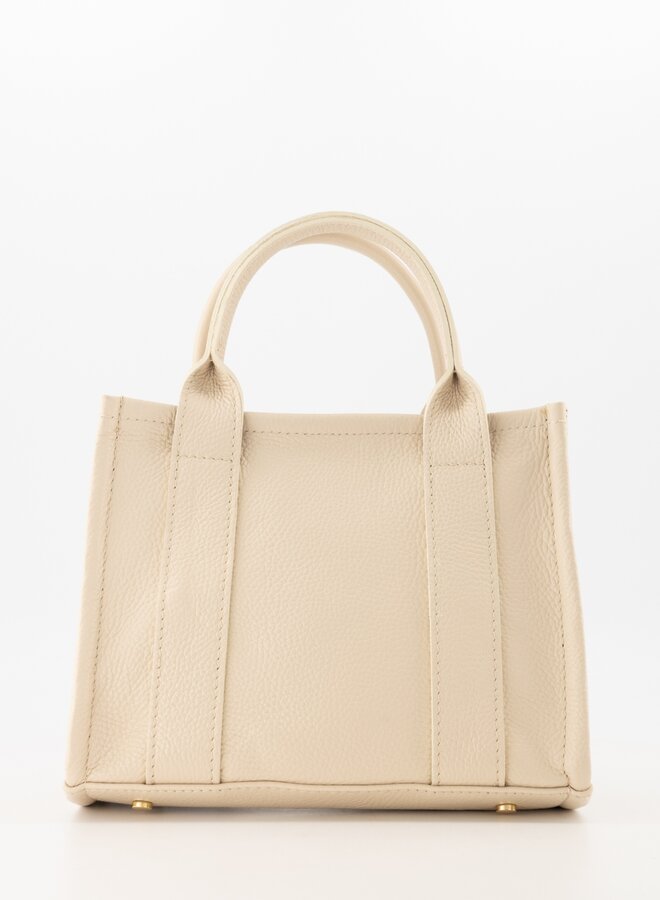 Leren tas vierkant Jade ecru