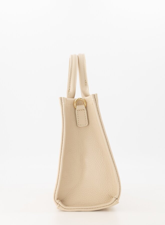 Leren tas vierkant Jade ecru