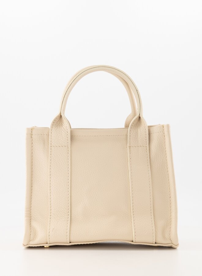 Leren tas vierkant Jade ecru