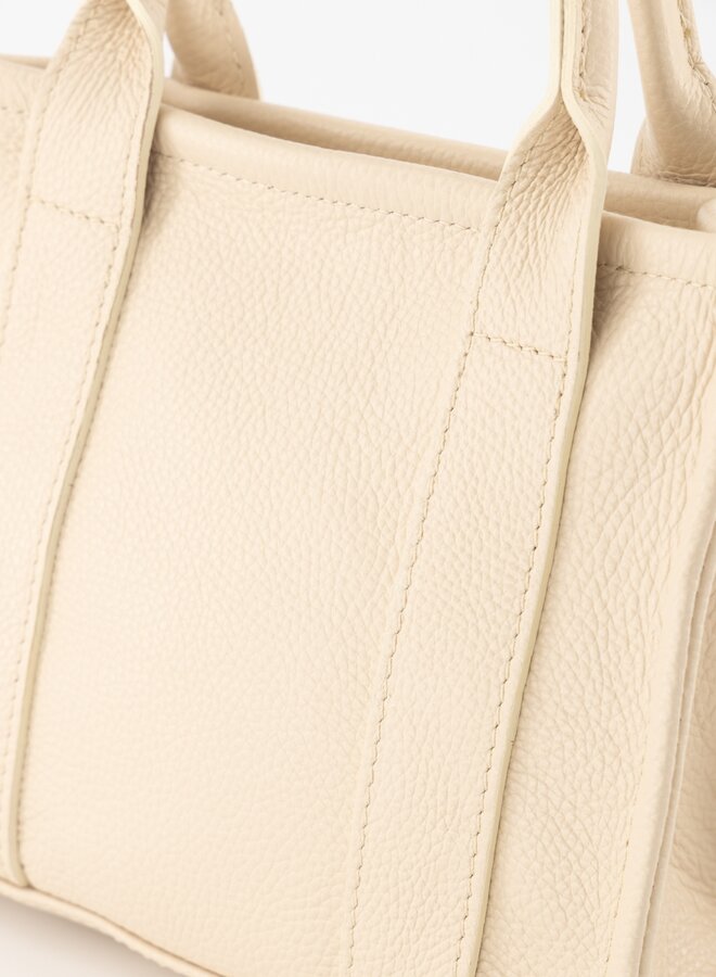 Leren tas vierkant Jade ecru