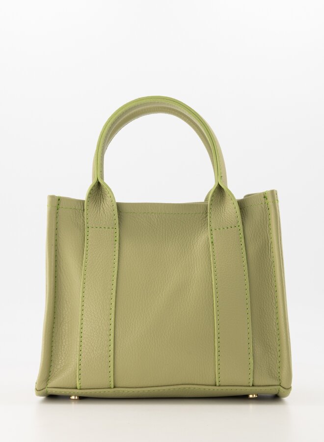 Leren tas vierkant Jade mosgroen