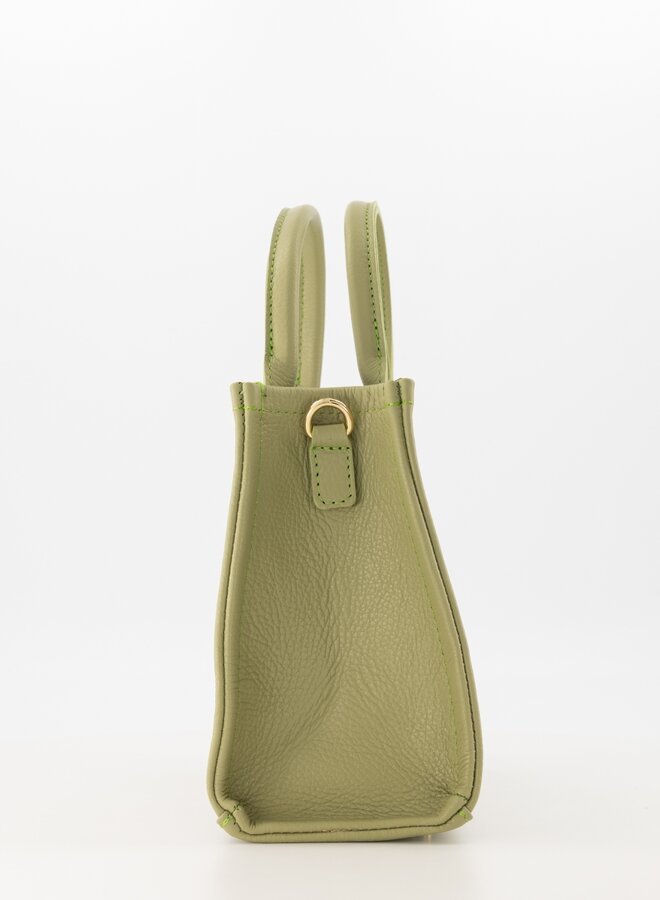 Leren tas vierkant Jade mosgroen