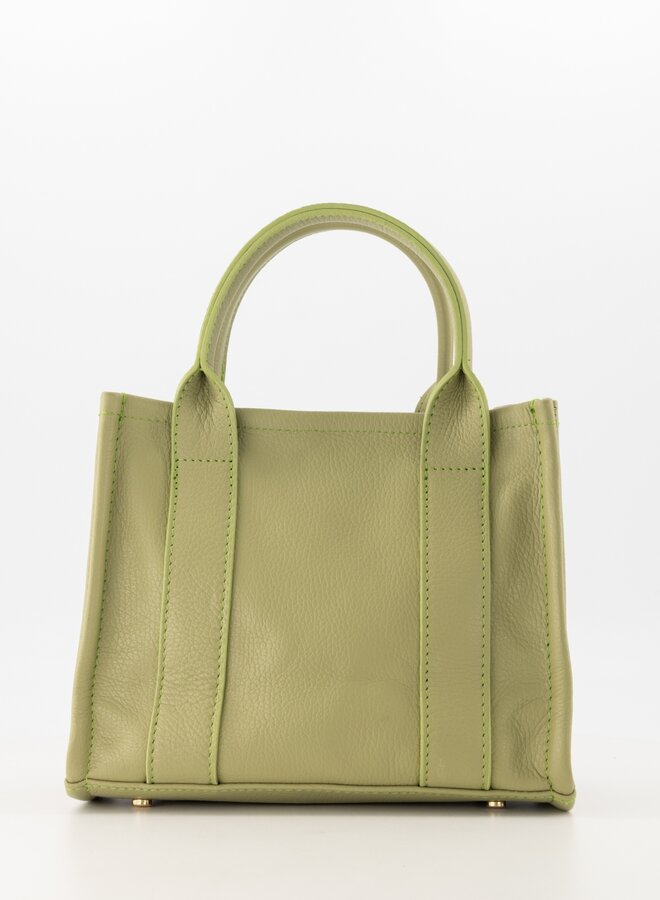 Leren tas vierkant Jade mosgroen