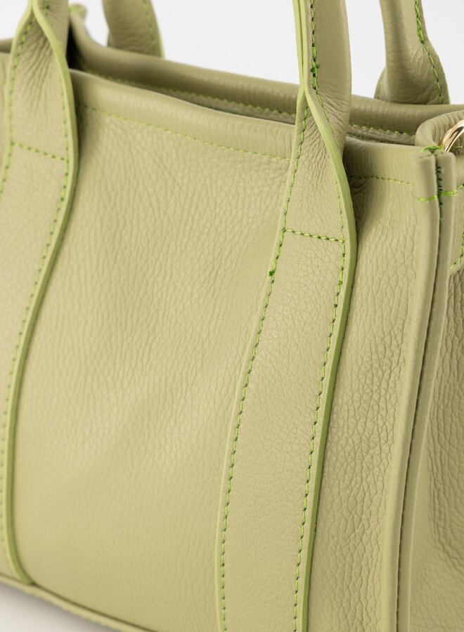 Leren tas vierkant Jade mosgroen