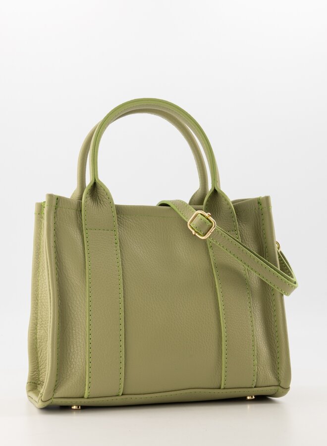 Leren tas vierkant Jade mosgroen