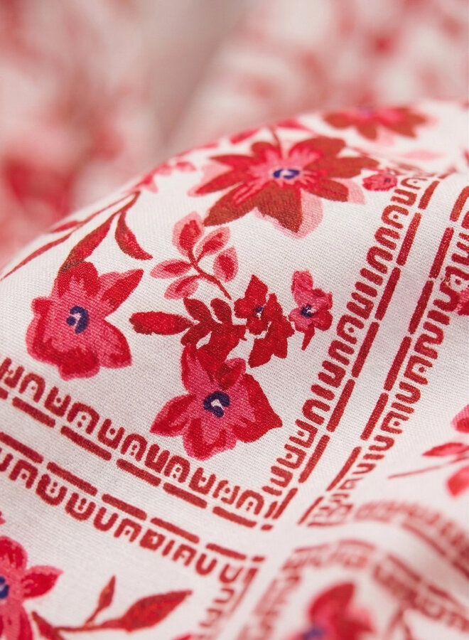 Maxi jurk met roze print Sally