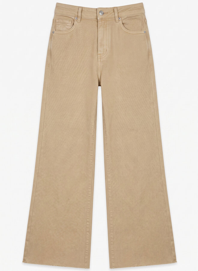 Wide leg jeans extra lang camel