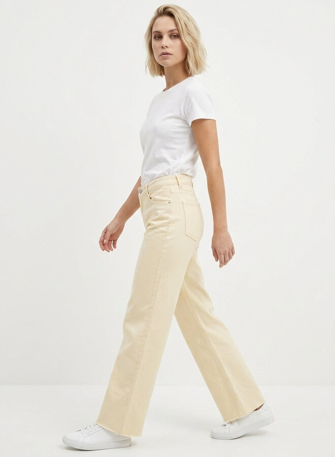 Wide leg jeans extra lang botergeel