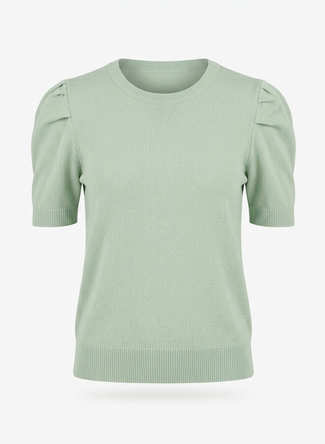 Top met kleine pofmouw groen
