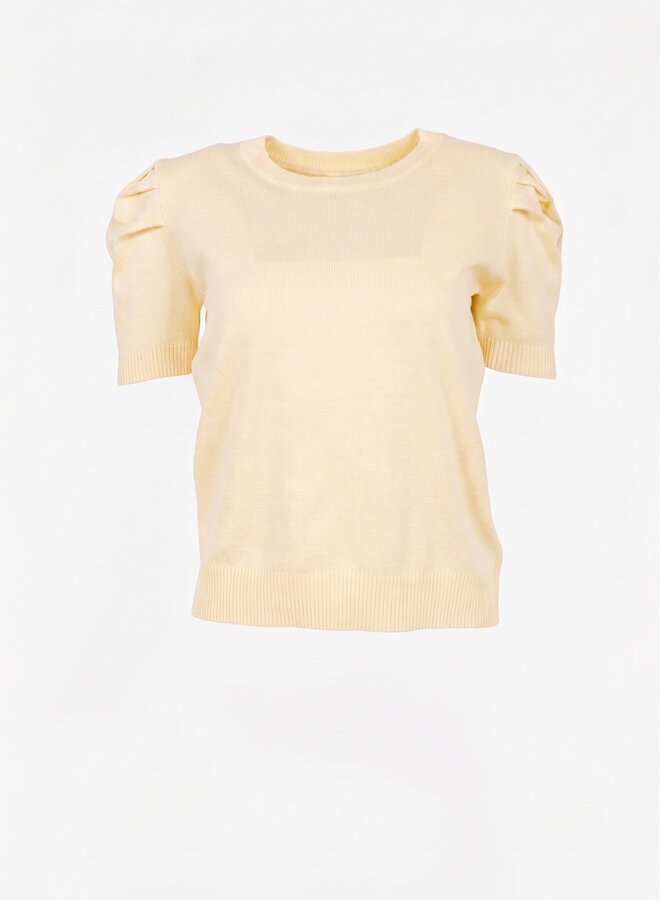 Top met kleine pofmouw geel