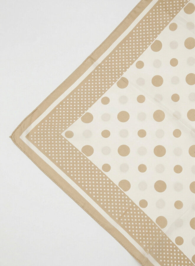 Sjaaltje satijn polka dots beige
