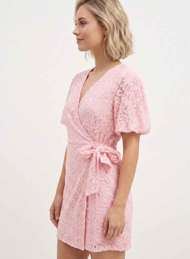 Jurk bloemenprint Eva roze