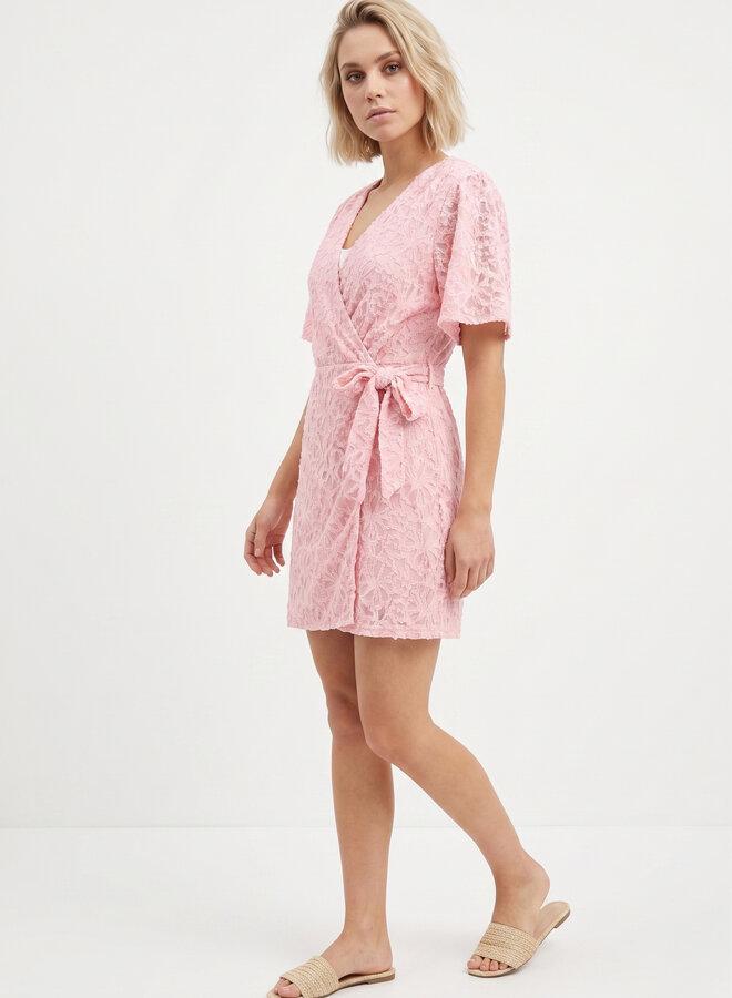 Jurk bloemenprint Eva roze