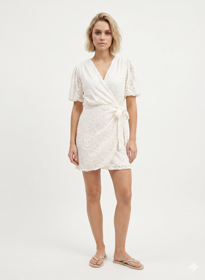 Jurk bloemenprint Eva beige