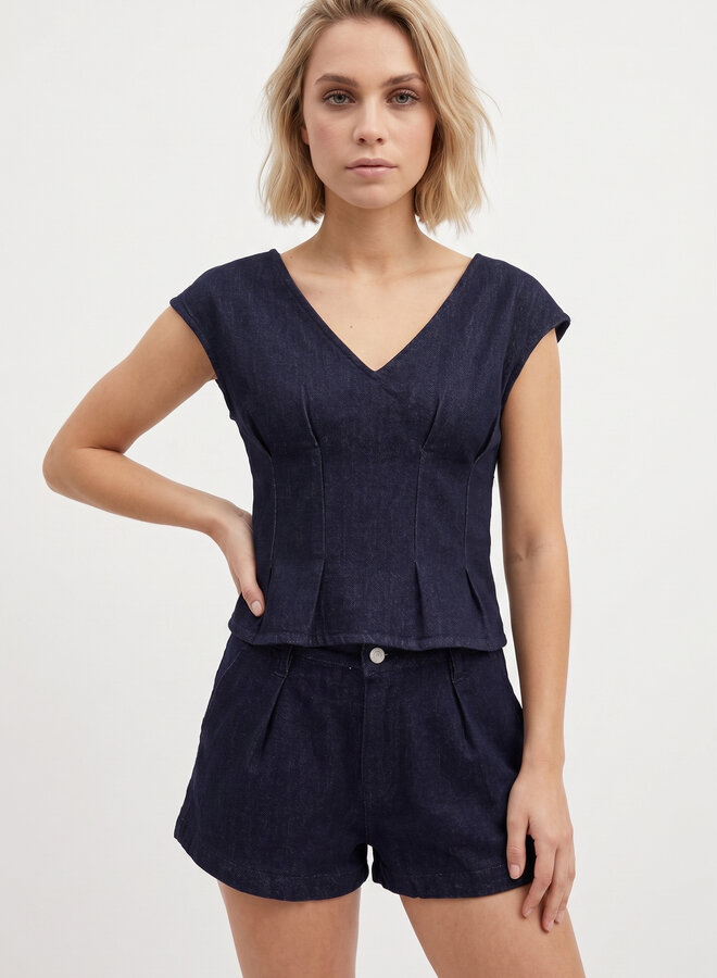 Jeans short donkerblauw