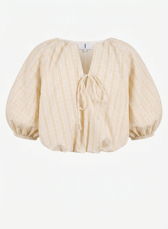 Ballon top stripes beige
