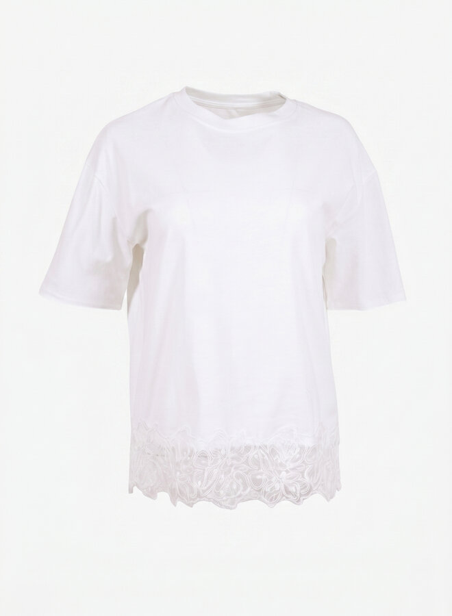 T-shirt met kant wit