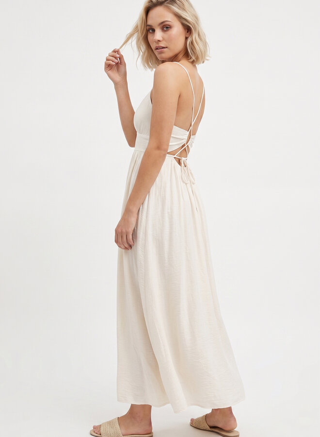 Lange zomerjurk viscose wit