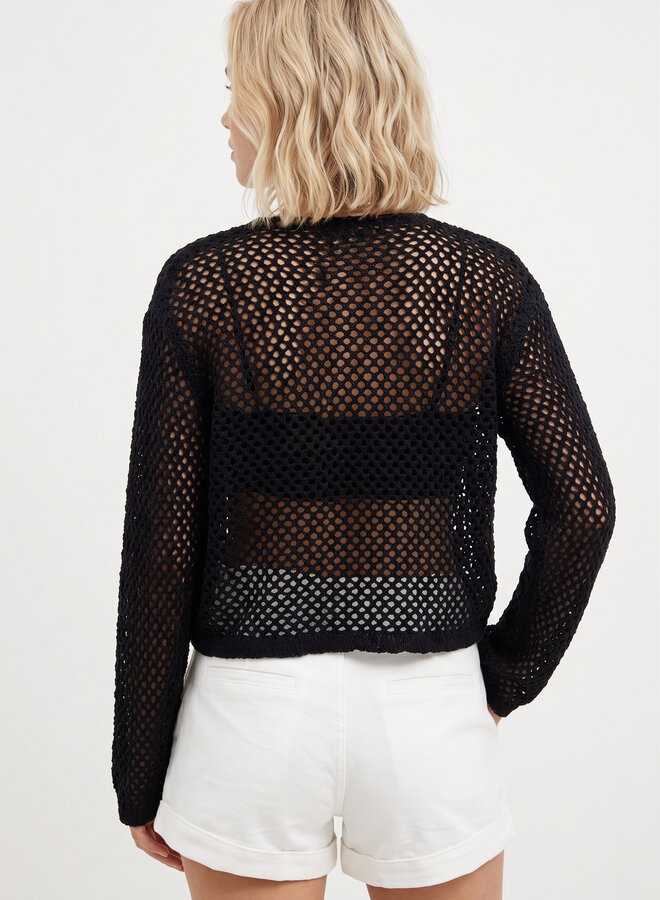 Crochet top met strik zwart
