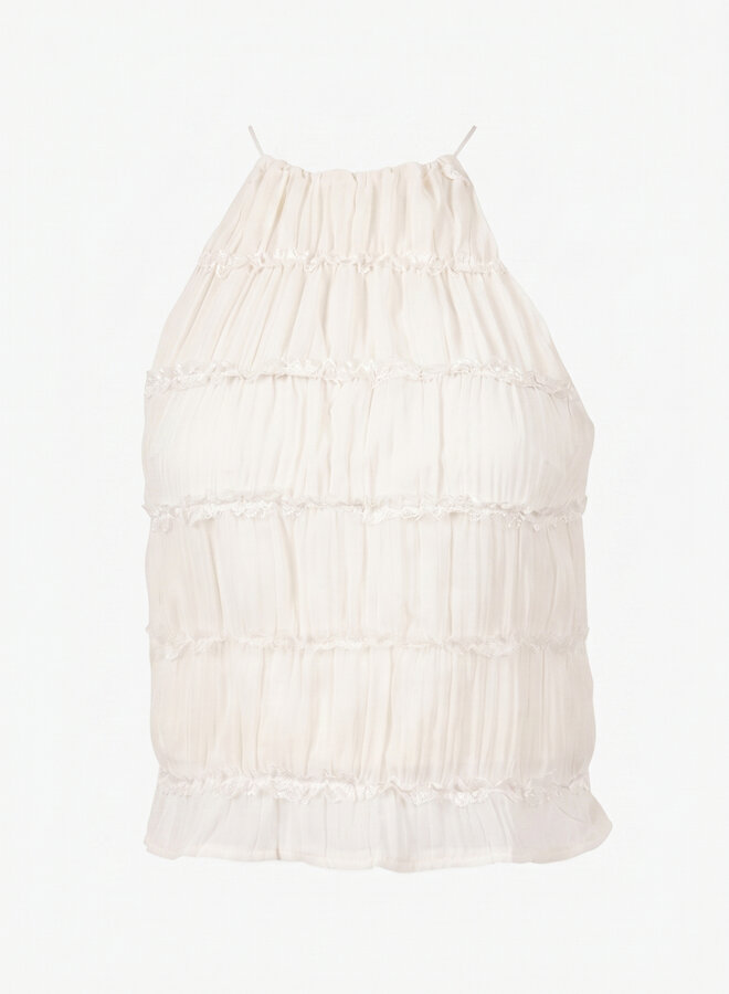 Beige top met plooien