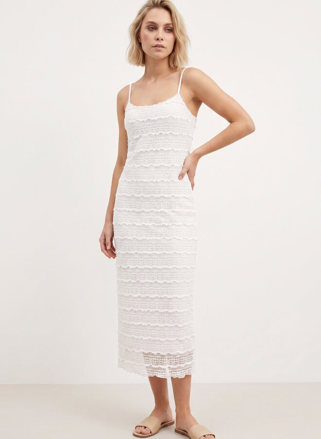 Zomerjurk ruffles wit