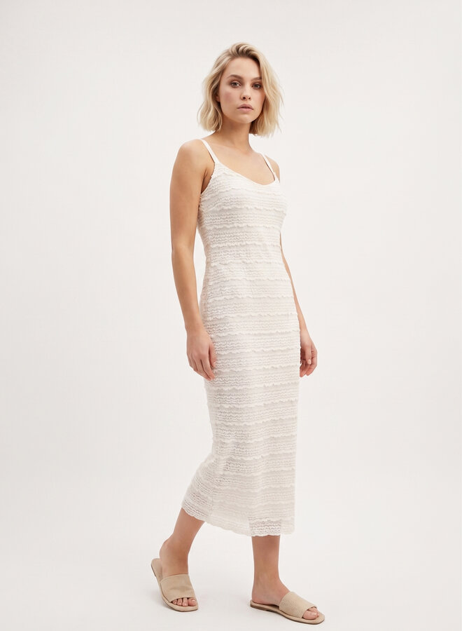 Zomerjurk ruffles wit