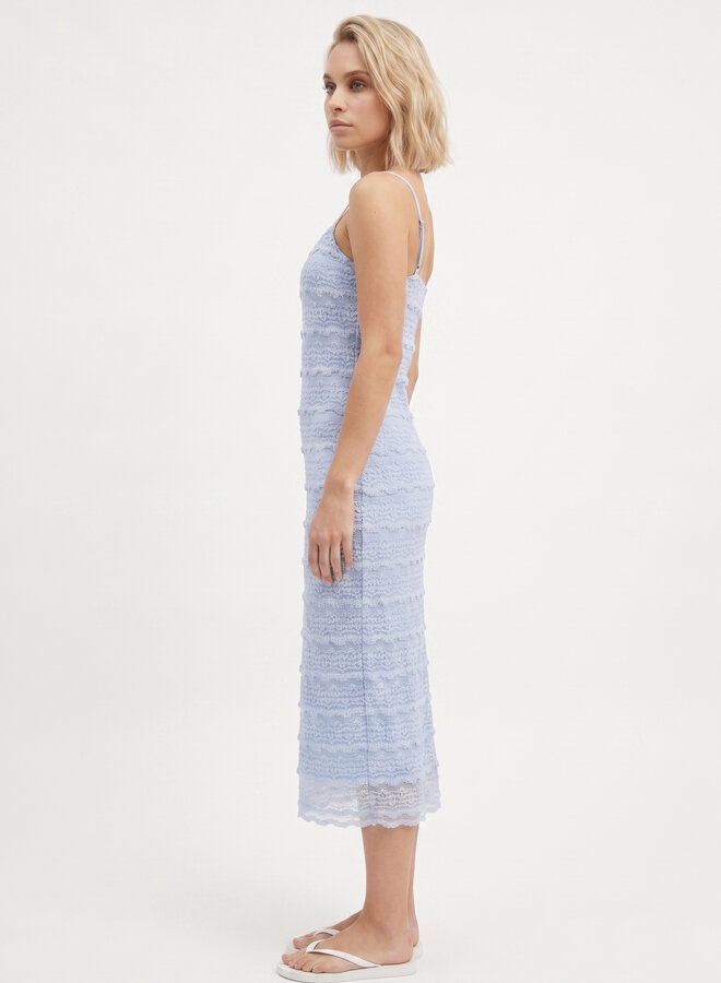Zomerjurk ruffles blauw