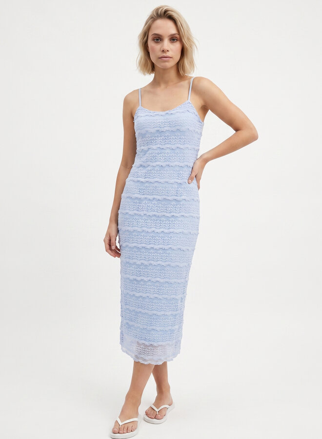 Zomerjurk ruffles blauw