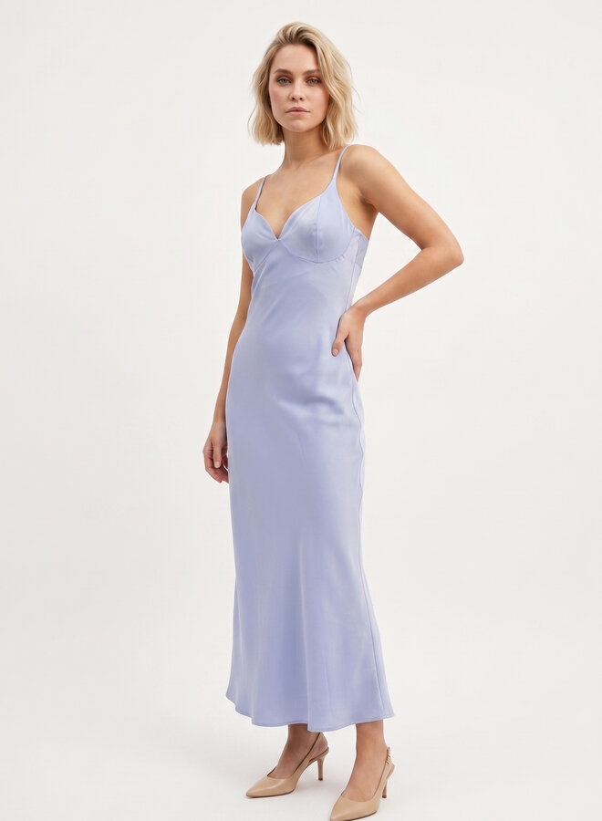 Zomerjurk ruffles blauw