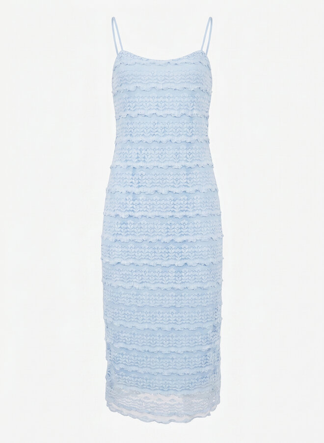 Zomerjurk ruffles blauw