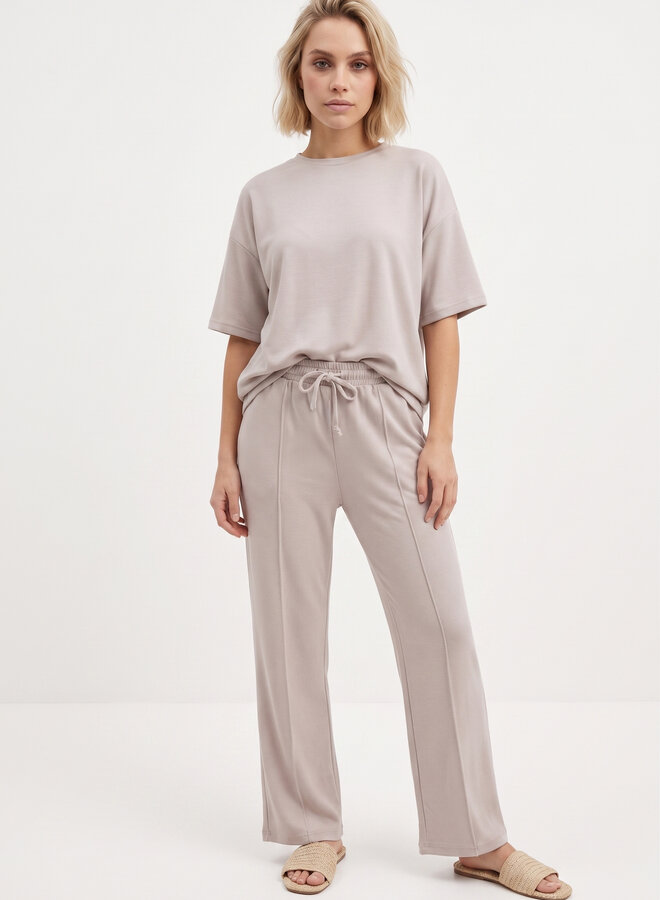 Zachte broek viscose taupe