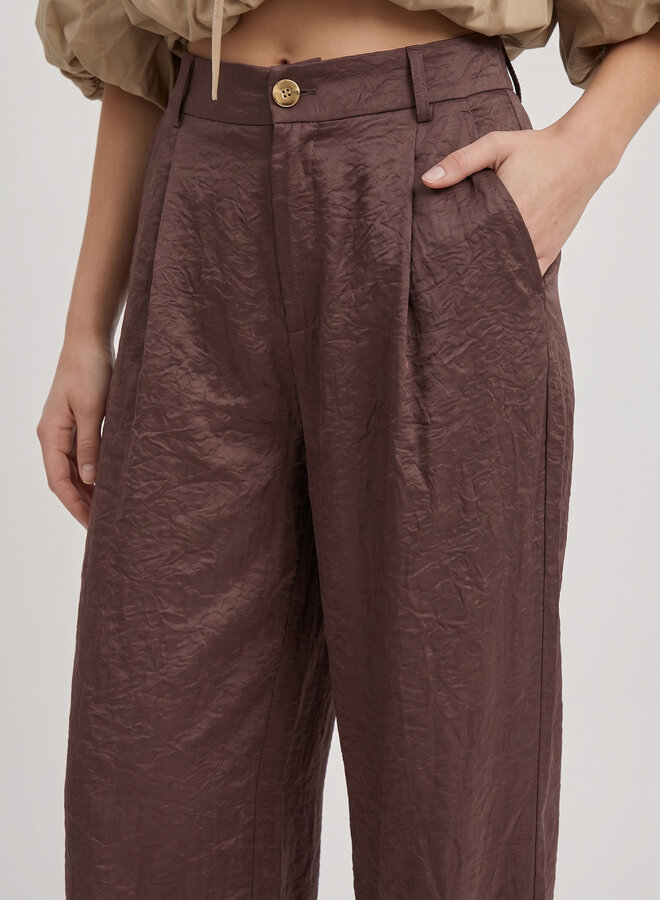Pantalon viscose bruin