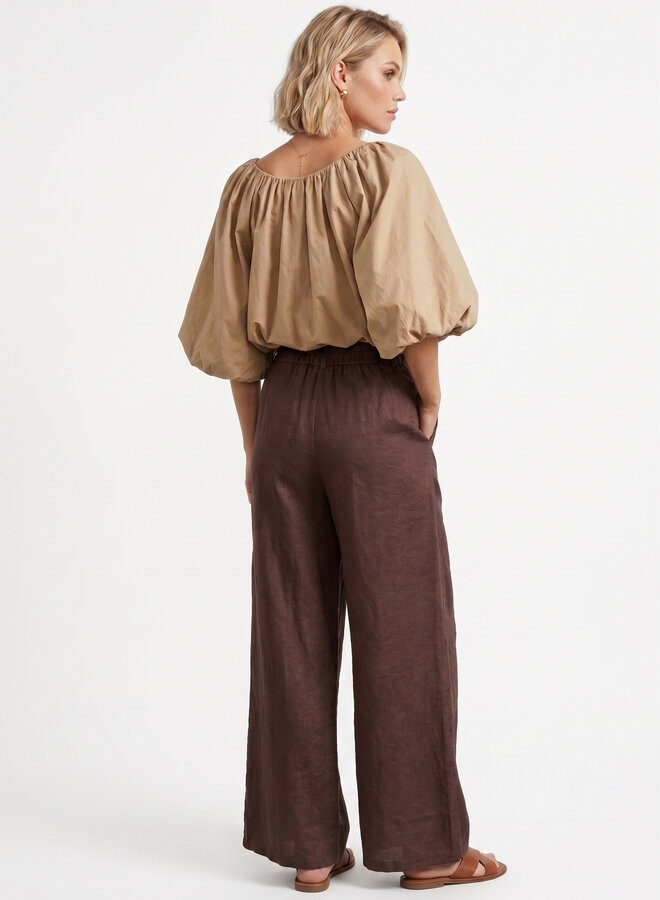 Pantalon viscose bruin
