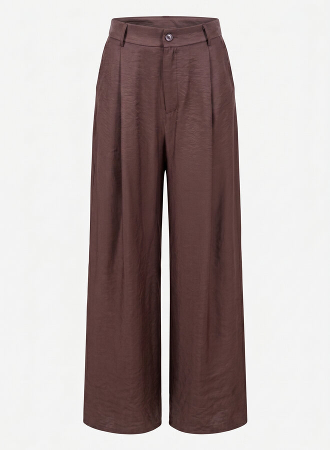 Pantalon viscose bruin