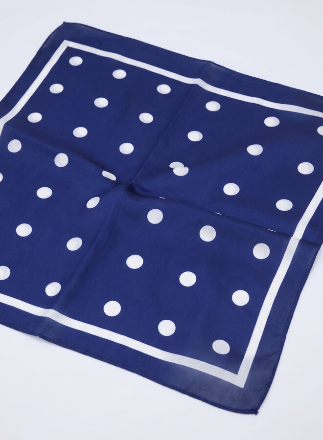 Sjaaltje satijn blauwe  polka dots