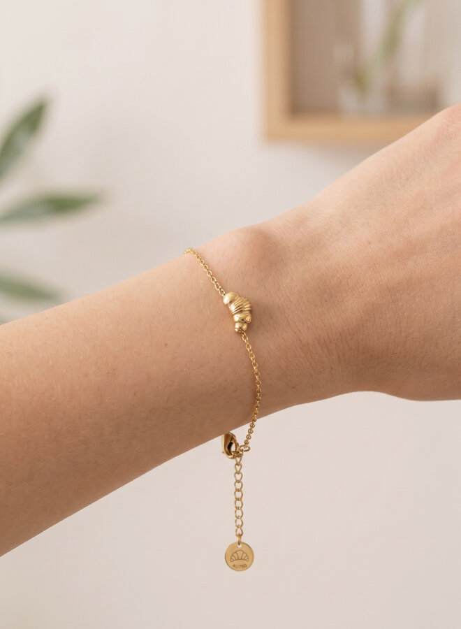 Fijne armband met croissant goud