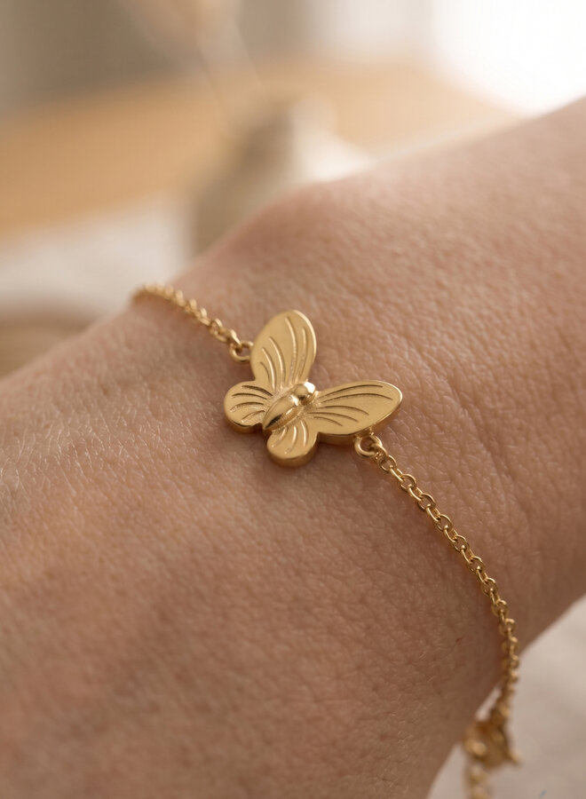 Armband met vlinder goud