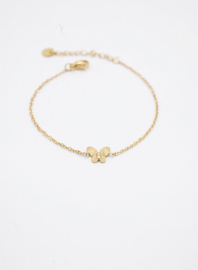 Armband met vlinder goud