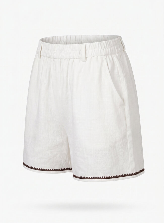 Short edge linnen wit