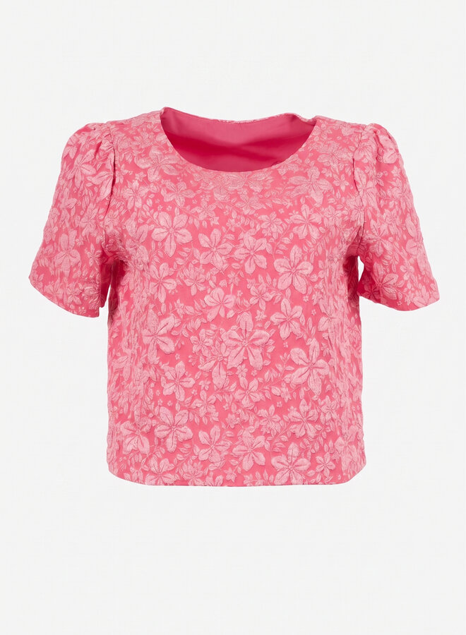 Top peplum roze
