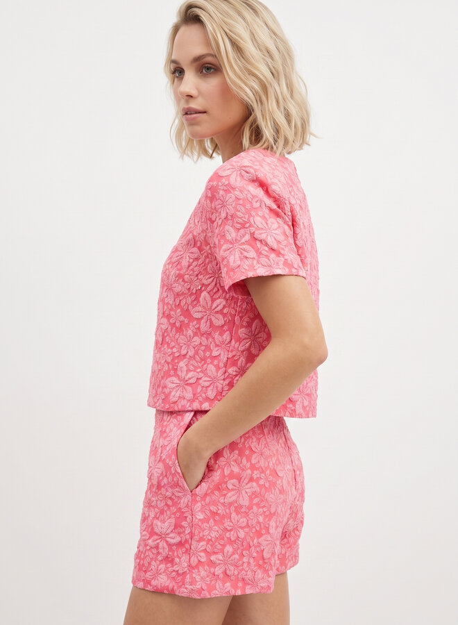Top peplum roze
