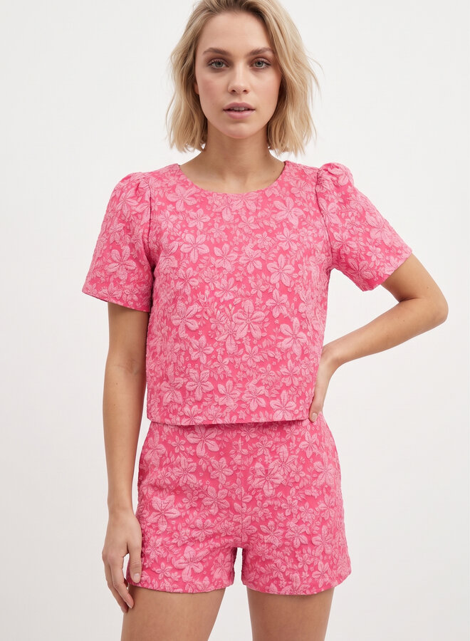 Short peplum roze