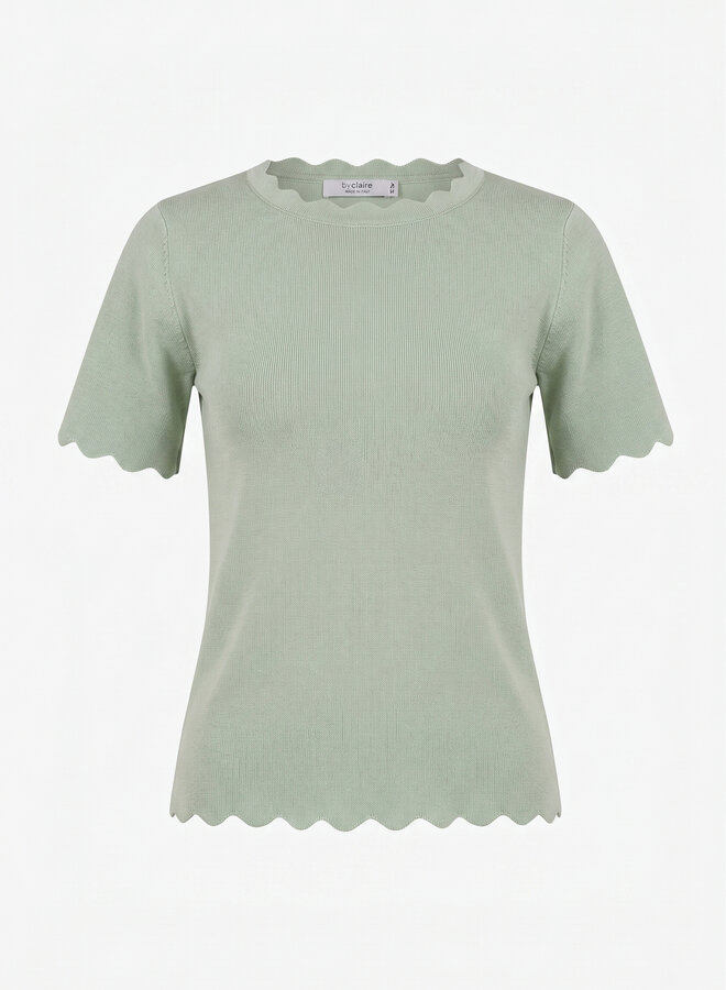 Top met zigzag details geel