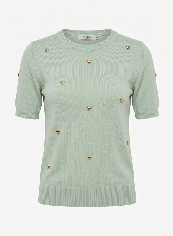 Top hartjes studs groen