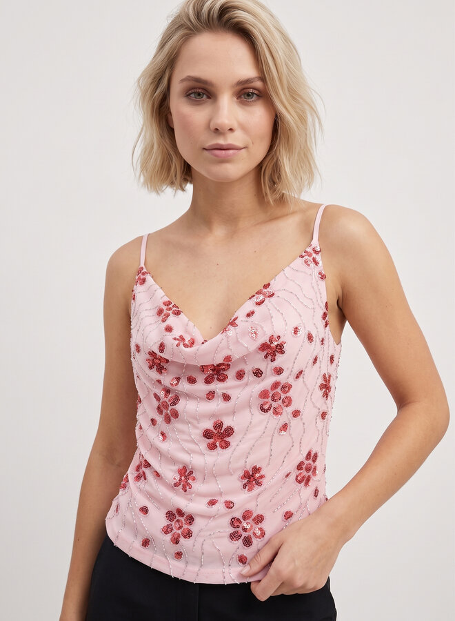 Zomerse top glim roze