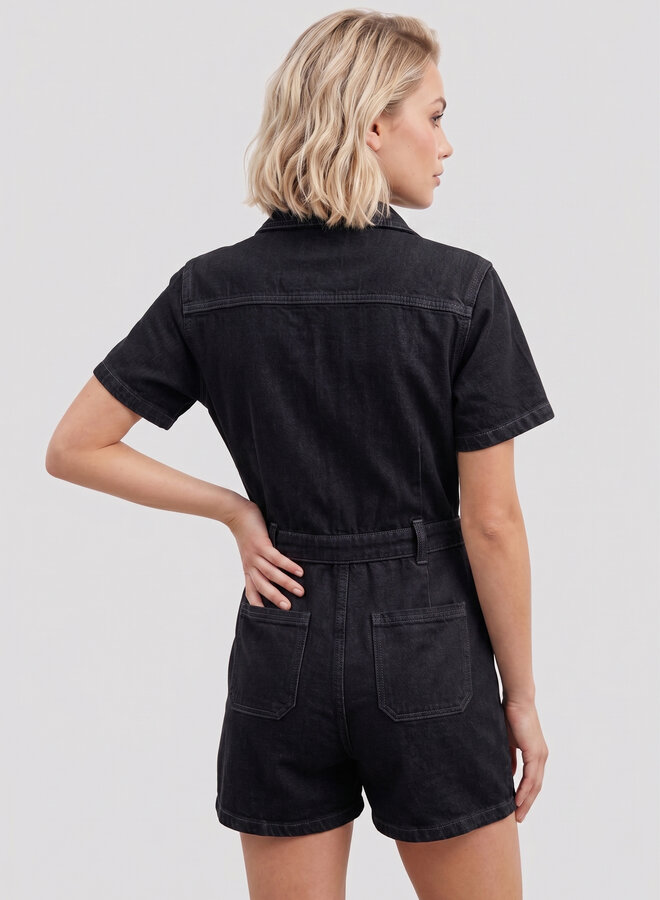 Playsuit jeans zwart