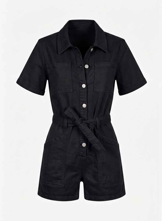 Playsuit jeans zwart