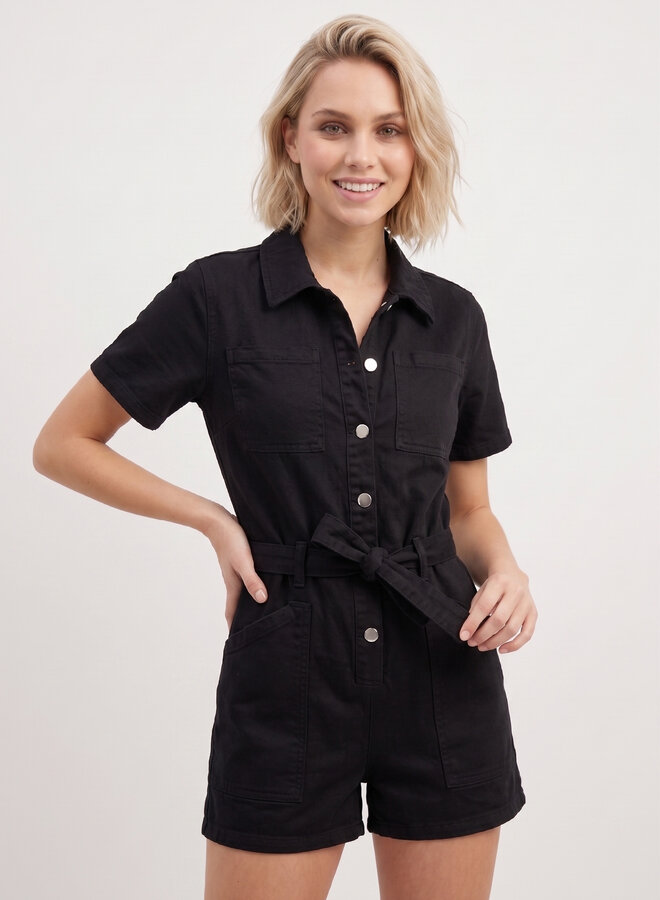 Playsuit jeans zwart