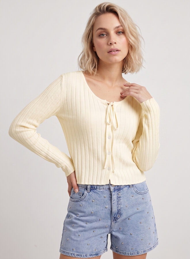 Zomers vestje met strik beige